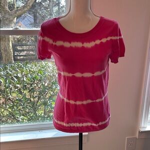 MICHAEL Michael Kors Pink and White Tie-Dye Short Sleeve Top